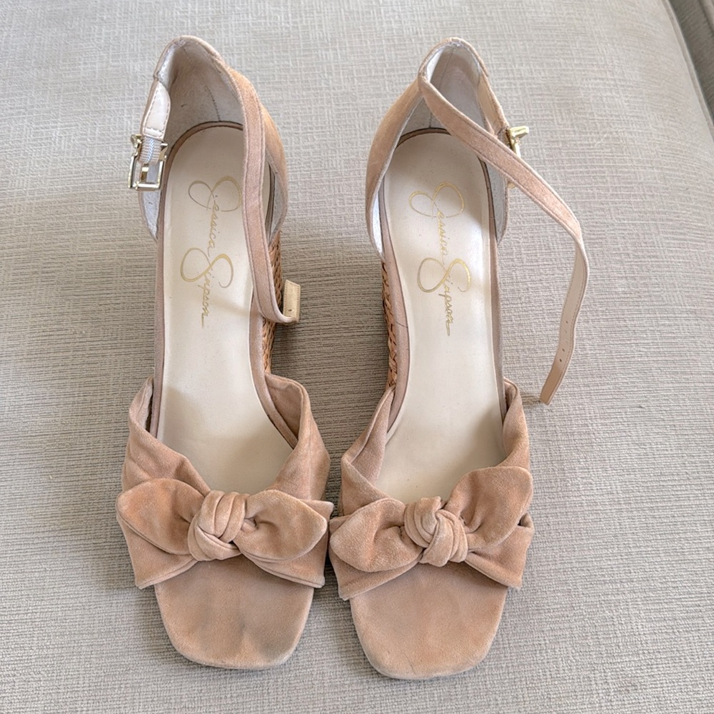 Once worn Bow Wedges